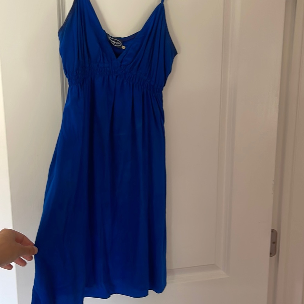 Blue mini slip dress